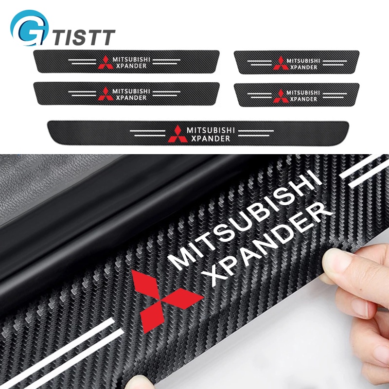 GTISTT สำหรับ Mitsubishi Xpander คาร์บอนไฟเบอร์ กันรอยประตูรถยนต์ สติกเกอร์ท้ายรถ แผ่นกันรอยประตูรถยน สติ๊กเกอร์ติดรถ