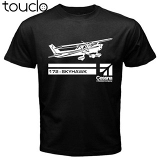 ใหม่ เสื้อยืดลําลอง แขนสั้น พิมพ์ลายเครื่องบิน Cessna Aircraft Aviation Skyhawk 172 สําหรับผู้ชาย