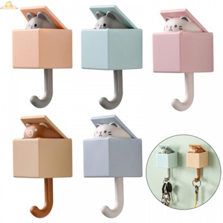 Cartoon Cat Hook, Self Adhesive Bedroom Door Coat Rack Bathroom Accessories ready goods