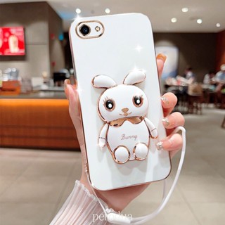 เคสโทรศัพท์มือถือนิ่ม ลายกระต่ายน่ารัก พร้อมขาตั้ง พับได้ สําหรับ Vivo 1803 1808 1812 1713 1801 1724 1719 1609 1601 1612 1611