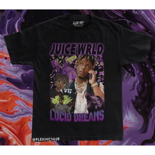 Kaos Juice Wrld Lucid Dreams Vintage Bootleg Rap เสื้อยืด Streetwear เสื้อยืดผู้ชายผู้หญิง