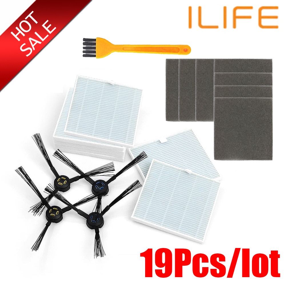 Ilife V8 V8s X750 A7 X800 X785 V80 L100 อุปกรณ์เสริม HEPA กรองแปรงด้านข้างฟองน้ํา