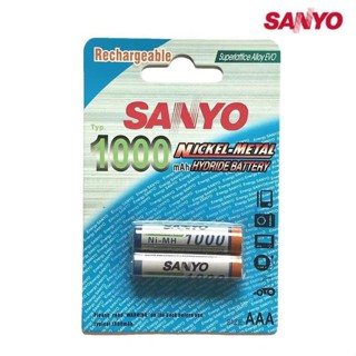 Sanyo ถ่านชาร์จ AAA 1000 mAh NIMH Rechargeable Battery 4 ก้อน ถ่าน