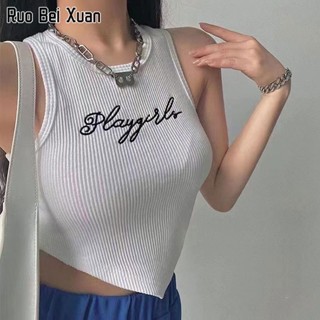 RUO BEI XAUN เสื้อกล้ามผู้หญิง สไตล์เกาหลี ใหม่ แฟชั่นเซ็กซี่ เสื้อกล้าม เสื้อครอป