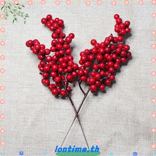 LONTIME NEW Artificial Pine Cone Party Decor Flower Branch Red Berry Bouquet Wedding Festivals Supplies Christmas Tree Decoration Home Bubble