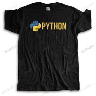 I6mx 【พร้อมส่ง】เสื้อยืดแขนสั้น ผ้าฝ้าย พิมพ์ลายโปรแกรมเมอร์ Python Programmer สไตล์เรโทร สําหรับผู้ชาย