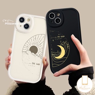 เคสโทรศัพท์มือถือแบบนิ่ม ลายดวงอาทิตย์ ดวงจันทร์ เรียบง่าย สําหรับ Realme C25Y C30 C17 C55 C53 C51 10 10Pro C35 C21 C21Y C20 C31 C20A C12 C25s 8i 5 9i 6 8Pro 6s 5 6i 8 5i 7i C15 C11 GT C17 C2 C3 เคส Tpu สําหรับคู่รัก