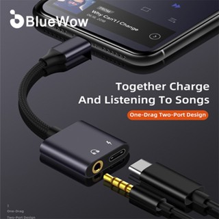 Bluewow S36 2 In 1 อะแดปเตอร์แปลงเสียง Type C เป็นแจ็คเสียง 3.5 มม. และ USB C Type-C สําหรับสมาร์ทโฟน Android