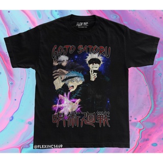 [S-5XL]เสื้อยืด พิมพ์ลายอนิเมะ Jujutsu Kaisen Gojo Satoru สไตล์วินเทจ ขนาดใหญ่