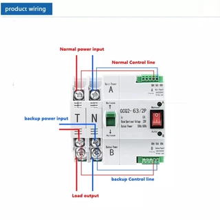ATS 2P 63A, 100A Dual Power ATS เบรกเกอร์สวิทช์ไฟฟ้า ats Automatic transfer switch switch เวลาในการเปลี่ยนน้อยกว่า 30ms