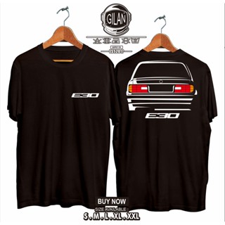 Short Sleeve BMW E30 Car Print Combed Cotton T Shirt for Men |   BAJU MOBIL BMW E30 E 30 REAR  OTOMOTIF - GILAN CLO_01