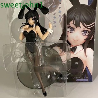 ฟิกเกอร์ Sweetjohn Japan Action Figure Pvc Does Not Dream Of Bunny Girl Sakurajima Mai Girls ของเล่นสําหรับเด็ก 20 ซม.