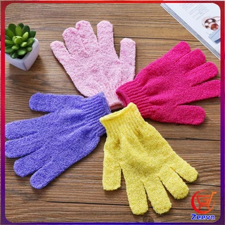 Zeeva ถุงมืออาบน้ำ ถุงมือขัดผิวอาบน้ำ ขจัดเซลล์ผิวเก่า พร้อมส่ง Glove-style bath towel