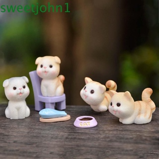 Sweetjohn ตุ๊กตาการ์ตูนแมวขนาดเล็กสําหรับตกแต่งสวน Diy