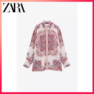 Zara เสื้อเชิ้ต พิมพ์ลาย สไตล์ใหม่ สําหรับผู้หญิง