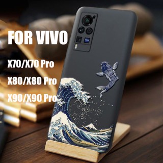 เคส VIVO X70 Pro X80 Pro โทรศัพท์มือถือแบบนิ่ม ผิวด้าน ลายแมวเครน 3D สําหรับ X90 Pro