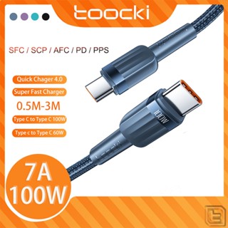 Toocki 5A Type C สายเคเบิล 100W 60W USB C สายเคเบิล สําหรับ Xiaomi Samsung Type C สายชาร์จเร็ว