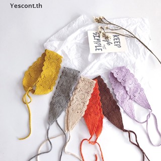 Yescont ที่คาดผม ผ้าถักโครเชต์ กว้าง เครื่องประดับ สําหรับผู้หญิง 1 ชิ้น