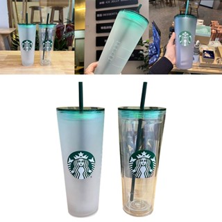 Focuslife Starbucks แก้วน้ํา มีหลอดดูดคู่ ขนาด 700 มล.