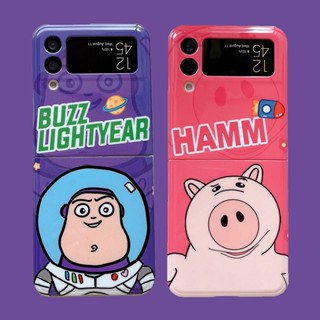 เคสโทรศัพท์มือถือแบบนิ่ม กันกระแทก ลายการ์ตูน Hamm Buzz Lightyear น่ารัก สําหรับ Samsung Galaxy Z Flip 3 5G Z Flip 4