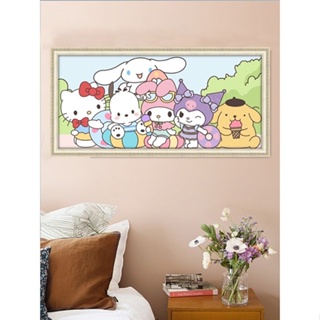 【MA】Sanrio ชุดงานปักครอสติชเม็ดบีด ทรงเพชร 5D ขนาด 30x60 40x80 ซม. สําหรับตกแต่งบ้าน DIY