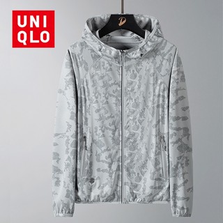 Uniqlo AIRism เสื้อแจ็กเก็ต กันลม ระบายอากาศ แห้งเร็ว ลายพราง UPF50 เหมาะกับการวิ่ง เดินป่า ตกปลา เล่นกีฬา สําหรับผู้ชาย