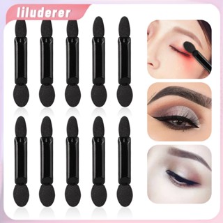 2 In 1 10Pcs แบบพกพา Eye Shadow Brush One Time Double Head ฟองน้ำ Eye Shadow อายไลเนอร์แปรง HO