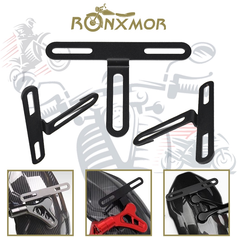Ronxmor ที่วางป้ายทะเบียนรถจักรยานยนต์ ติดตั้งง่าย สําหรับติดตั้งบนบังโคลน