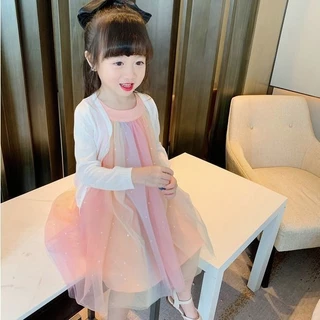 🧸 ส่งจากไทย🧸สไตล์เกาหลี ชุดเดรสเด็กผู้หญิง กระโปรงผ้าทูลสีรุ้ง ชุดเดรสวันเกิดเด็กหญิง ชุดไปงานปาร์ตี้เด็ก 2-8ป