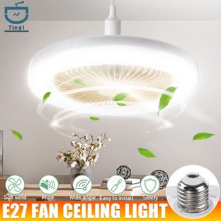 พัดลมติดเพดาน 26 ซม. พร้อมโคมไฟ LED E27 220V สไตล์โมเดิร์น สําหรับห้องนอน ร้านอาหาร