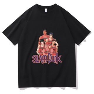 S-5XL [Hot Sales] Anime SLAM DUNK Hanamichi Sakuragi and Kaede Rukawa Printed T Shirts Tshirt Men Harajuku Cotton Short