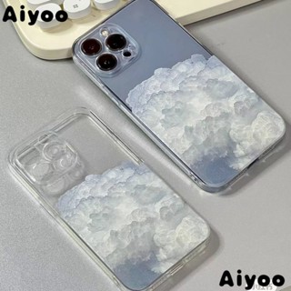 ✅เคสโทรศัพท์มือถือแบบใส บางมาก กันกระแทก ลายก้อนเมฆท้องฟ้า สําหรับ Iphone 14 13Pro 12 11 87SE Xr Xs JRLC