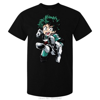 เสื้อยืด ผ้าฝ้าย พิมพ์ลายการ์ตูนอนิเมะ Boku No Hero Academia สไตล์ฮาราจูกุ สีดํา สําหรับผู้ชาย และผู้หญิง