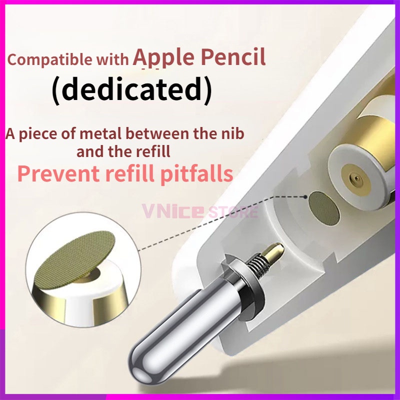 Compatible for Apple pencil 2 1 tip แผ่นป้องกันการเติม iPad Stylus Wear Copper Plate