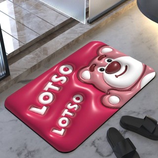 Yb3 Lotso พรมปูพื้นห้องน้ํา ลายการ์ตูน 3D แห้งเร็ว BY3