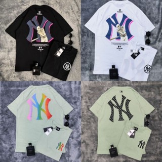 เสื้อยืด พิมพ์ลาย New York สําหรับผู้ชาย  เสื้อยืด ลาย Ny yankess new era พรีเมี่ยม  เสื้อยืดแขนสั้น MLB สําหรับผู้ชาย