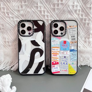 【ลายตั๋วเครื่องบิน】CASETiFY เคสโทรศัพท์มือถืออะคริลิค ป้องกัน ลายตัวอักษรแกะสลัก สําหรับ iPhone 14 Pro MAX 11 12 13 Pro MAX 14 Plus