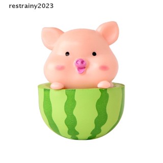 [restrainy] 7pcs/set Cartoon Pig Animal Doll Toy Model Statue Figurine Ornament Miniatures [TH]