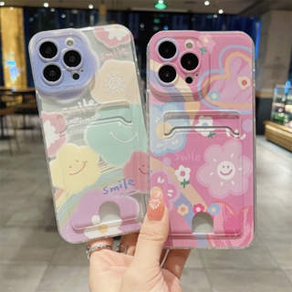 เคสโทรศัพท์มือถือ ลายหน้ายิ้มน่ารัก พร้อมช่องใส่บัตร สําหรับ Huawei P40 P30 Lite P Smart 2021 Honor 70 50 Lite X7A X8A X9A X6 X7 X8 X9 Honor 9X Pro 8A 8S Magic 5 4 Lite