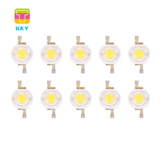 ลูกปัด LED พลังงานสูง 2 Pin 3W สีขาวอบอุ่น 100-110Lm 10 ชิ้น