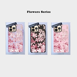 Casetify เคสโทรศัพท์มือถือ TPU แบบนิ่ม ลายดอกไม้ สีชมพู สําหรับ IPhone 14 13 12 11 Pro MAX Mini XS MAX XR X SE 6 6S 7 8 Plus