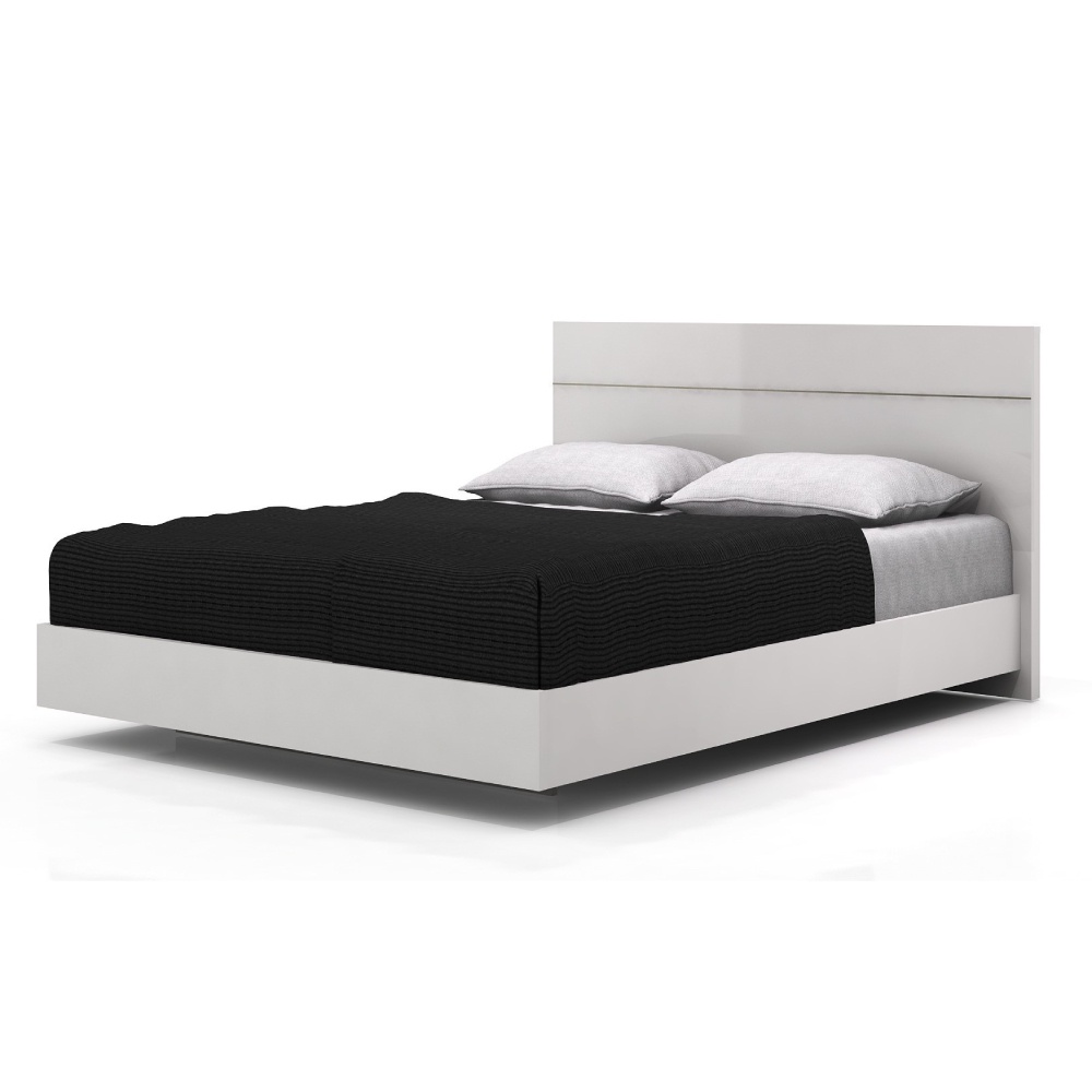 INDEX LIVING MALL เตียงนอน รุ่นบลัง ขนาด 6 ฟุต (พื้นเตียงทึบ) - สีขาว