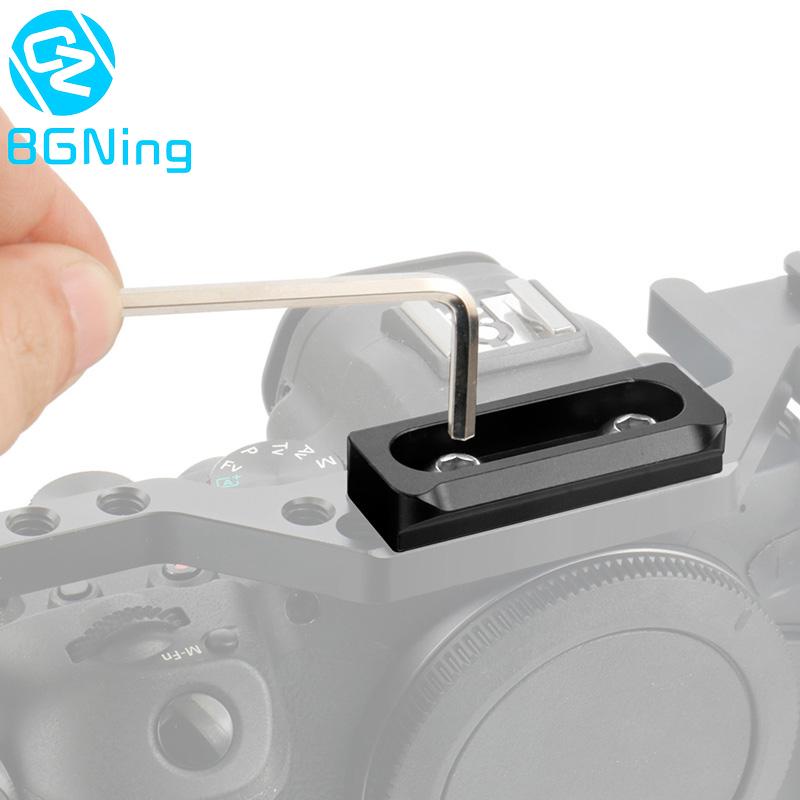 Bgning Quick Release ความปลอดภัย NATO Track Mini 1/4 "3/8" Mount Clamp Slider อะแดปเตอร์สําหรับกล้อง DSLR Cage Rig Top Handle Anti-Off Extension