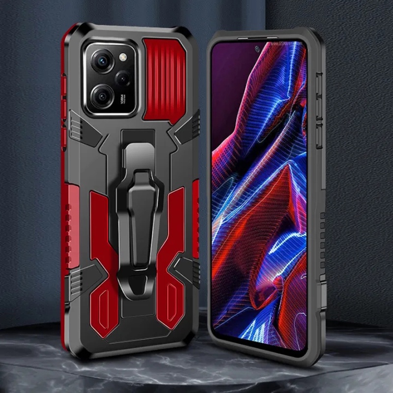 สําหรับ Xiaomi Poco X5 / X5 Pro 5G กรณี Hybrid Armor กันกระแทกพร้อมคลิปเข็มขัด