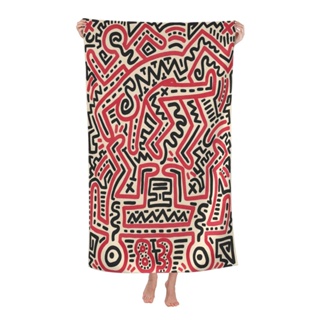 Keith Haring ผ้าขนหนูอาบน้ํา ขนาดใหญ่ 80x130 ซม. เป็นมิตรกับผิว เหมาะกับชายหาดกลางแจ้ง สําหรับผู้ชาย และผู้หญิง