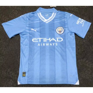 เสื้อกีฬาแขนสั้น ลายทีมฟุตบอล Manchester City 23-2024 ชุดเหย้า