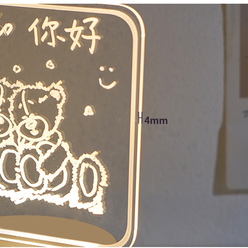 แผ่นรองเขียนเรืองแสง อะคริลิคใส LED โคมไฟข้างเตียง สามารถระบายสีได้ สามารถลบได้ - รูปที่ 5