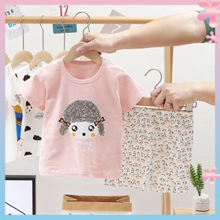 Baby short-sleeved shorts suit summer clothes new cotton summer clothes 0-7 years old trendy baby thin