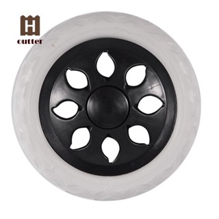 Black White Plastic Core Foam Shopping Trolley Cartwheel Casters