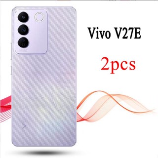 ฟิล์มคาร์บอนไฟเบอร์ ป้องกันด้านหลัง 3D สําหรับ Vivo V27e V27 V27 Pro V25e V25 V23 Pro V23e V21e V21 4G V20 SE V19 Neo V17 V15 Pro S1 Pro 2 ชิ้น